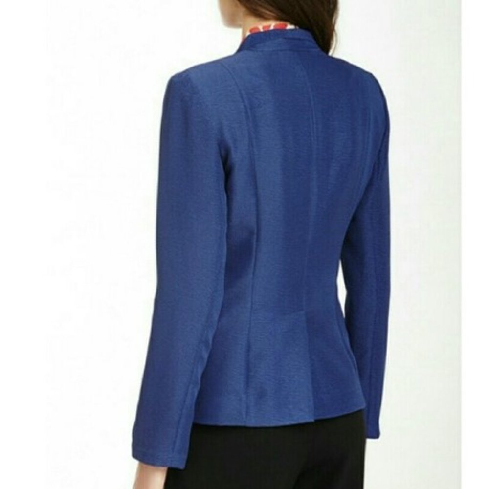 Paperwhite Collection Textured Blue Blazer Jacket Size 10 - Picture 4 of 6